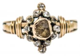 215 - SORTIJA ROSETÓN CON DIAMANTES S.XIX