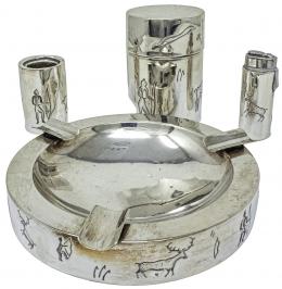 710 - CONJUNTO DE FUMADOR EN PLATA DE LOS AÑOS 70/80
