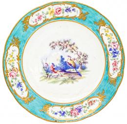 526 - PLATO EN PORCELANA SEVRES DEL S.XIX