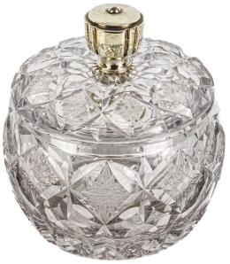 6 - BOMBONERA EN CRISTAL Y PLATA DE MEDIADOS DE SIGLO XX