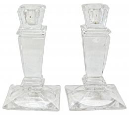 59 - PAREJA DE PALMATORIAS EN CRISTAL DE LOS AÑOS 80
