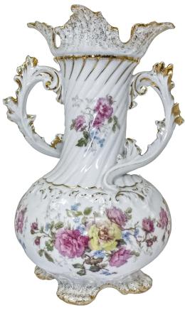496 - JARRÓN DE PORCELANA DEL PRIMER CUARTO DE SIGLO XX