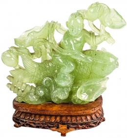 414 - FIGURA DE JADE DE MEDIADOS DE SIGLO XX