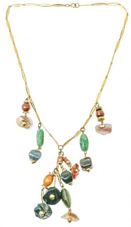 134 - COLLAR LARGO CON PIEDRAS NATURALES