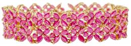 150 - PULSERA ANCHA CON RUBÍES