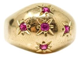 74 - ANILLO BOMBÉ CON RUBÍES