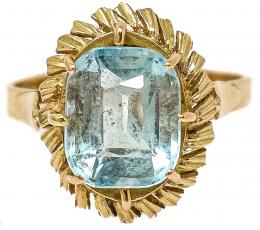 57 - ANILLO CON CUARZO AZUL