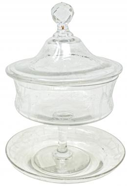 24 - COMPOTERA EN CRISTAL  DEL PRIMER TERCIO DEL S.XX