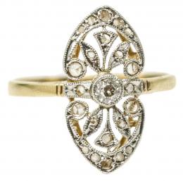 181 - SORTIJA CON DIAMANTES DE PPS. DEL S.XX
