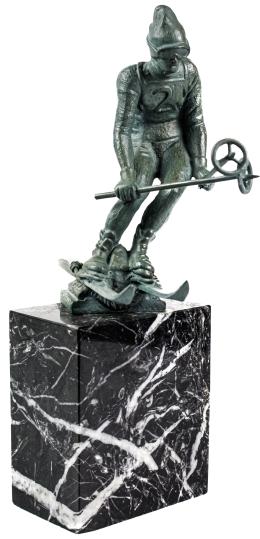930  -  FIGURA EN CALAMINA PIATINADA, AÑOS 30
