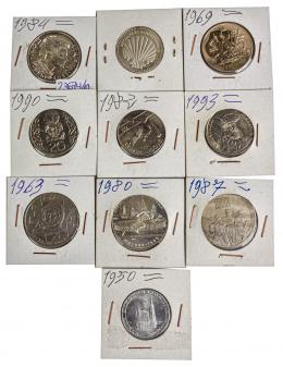 386 - 10 MONEDAS DE PLATA DE DISTINTOS PAISES