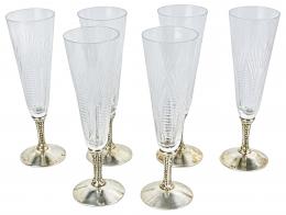 20 - CONJUNTO DE SEIS COPAS DE CAVA DE MEDIADOS DEL S.XX