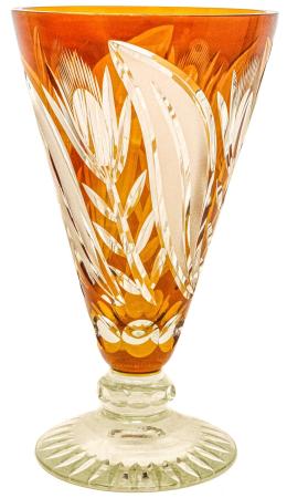 38 - JARRÓN FLORERO EN CRISTAL DE MEDIADOS DEL S.XX