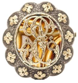 75 - BROCHE COLGANTE CON ÁGATA DE PPS. DEL S.XX