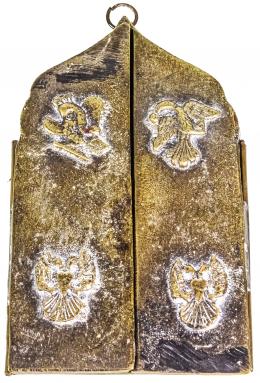 445 - TRÍPTICO EN BRONCE  DE ESTILO BIZANTINO