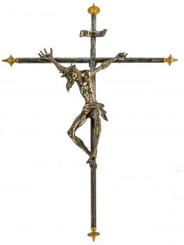924 - ORIGINAL CRUCIFIJO DE METAL CIRCA 1960