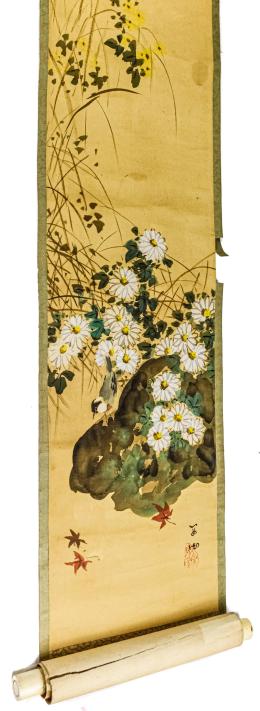 419 - ROLLO JAPONES CON PINTURA ORIGINAL CIRCA 1900