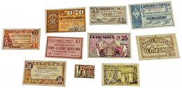 367 - LOTE DE 10 BILLETES LOCALES ENTRE LOS AÑOS 1936/1939