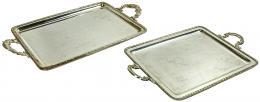 867 - DOS BANDEJAS EN METAL PLATEADO
