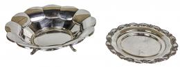 719 - DOS CENTROS DE MESA EN PLATA DE MEDIADOS DEL SIGLO XX