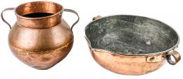 916 - DOS RECIPIENTES DE COBRE DEL PRIMER TERCIO DE SIGLO XX