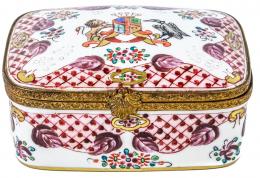 431 - CAJA FRANCESA EN PORCELANA LIMOGES DE MEDIADOS DEL S.XX