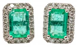 157 - PENDIENTES ROSETONES CON ESMERALDA