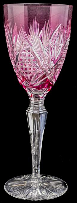 22 - GRAN COPA DE CRISTAL TALLADO DE MEDIADOS DE SIGLO XX