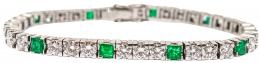 149 - PULSERA RIVIERE CON BRILLANTES Y ESMERALDAS