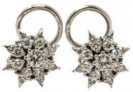 135 - PENDIENTES ROSETONES CON BRILLANTES