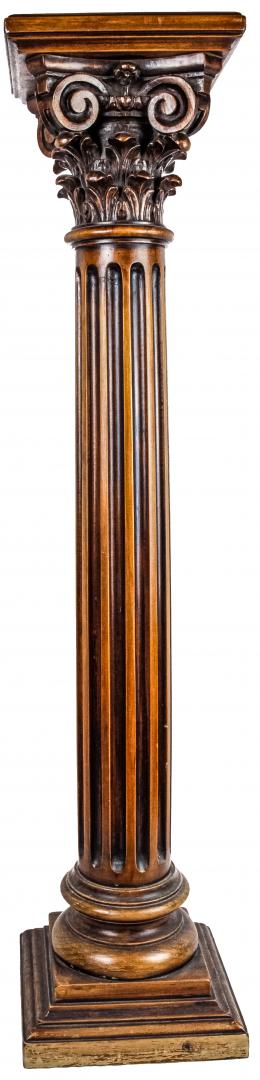 844 - COLUMNA CORINTIA DE MADERA NEOCLÁSICA 