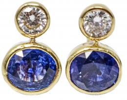 136 - PENDIENTES TU Y YO, CON ZAFIROS Y BRILLANTES