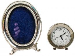 718 - LOTE PEQUEÑO RELOJ Y MARQUITO PLATA
