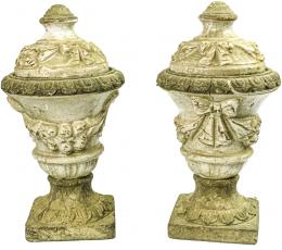 929 - PAREJA DE COPAS DECORATIVAS DE LA SEGUNDA MITAD DE SIGLO XX