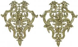 1069  -  PAREJA DE APLICACIONES DE BRONCE DORADO