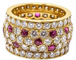 55 - ANILLO CARTIER CON BRILLANTES Y RUBÍES