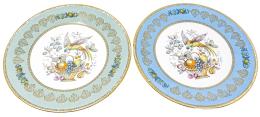 615  -  PAREJA DE PLATOS EN PORCELANA INGLESA DEL ÚLTIMO CUARTO S.XX