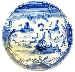619  -  PLATO EN CERAMICA ITALIANA DE SAVONA DEL S.XVIII