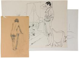 61  -  LOTE DIBUJOS FIRMADOS DIVERSOS ARTISTAS