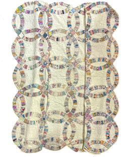 874  -  COLCHA DE PATCHWORK DE MEDIADOS S.XX