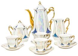 691  -  JUEGO DE CAFÉ DE PORCELANA DE PRINCIPIOS DE SIGLO XX