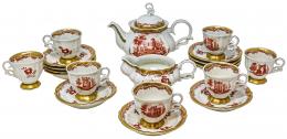 523 - JUEGO DE CAFÉ EN PORCELANA DE PPS. DEL S.XX