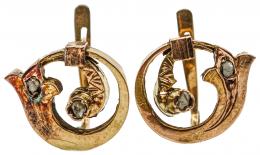 152  -  PENDIENTES CON DIAMANTES DE PPS. DEL S.XX