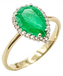 31  -  ANILLO ROSETÓN CON ESMERALDA Y BRILLANTES