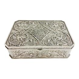 1058 - CAJA JOYERO EN METAL DE MEDIADOS DEL S.XX