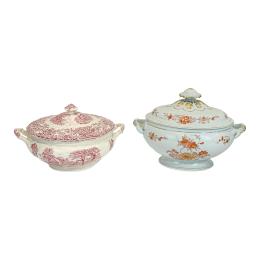 547 - DOS SOPERAS EN PORCELANA DEL ÚLTIMO CUARTO DEL S.XX