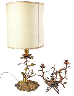 342  -  LÁMPARA DE SOBREMESA, CANDELABRO Y CANDELERO 
