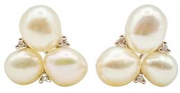 137 - PENDIENTES CON PERLAS Y BRILLANTES