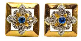 138 - PENDIENTES CON ZAFIROS DE MEDIADOS S.XX