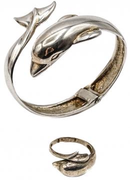 193 - PULSERA ESCLAVA Y ANILLO DELFÍN